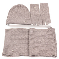 Ensemble d'écharpe en cachemire, vêtements d'hiver, bonnet, gants, pochette de voyage, couverture, pour l'hiver