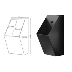 <span class=keywords><strong>Urinoir</strong></span> en acier inoxydable 304 noir, <span class=keywords><strong>urinoir</strong></span> domestique commercial, <span class=keywords><strong>urinoir</strong></span> de luxe mural, cuvette pour hommes - Product Image 6