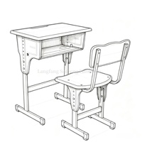 Ensemble Chaise et Bureau d'Étudiant Moderne et Confortable, Réglable, avec Cadre Métallique Durable pour École, Salle de Classe, Maison et Bureau - Vente en Gros