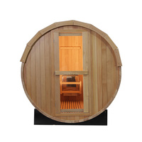 Sauna extérieur d'usine pour 6 personnes Sauna en tonneau de cèdre rouge extérieur avec poêle à bois