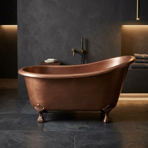 Bañera de Cobre con Base Decorativa, Bañera de Cobre Independiente con Base Decorativa - Artesanía India - Product Image 3
