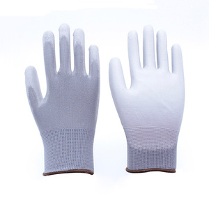 Guantes con revestimiento de PU para dedos y palma, calibre 13, de seguridad, resistentes al desgaste, antideslizantes, engrosados, transpirables, guantes de trabajo, tejido de punto calibre 13. - Product Image 4