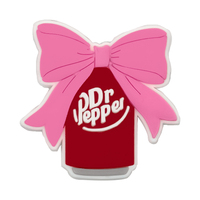 Vente en gros de breloques de paille réutilisables en silicone anti-éclaboussures, personnalisées, motif animal kawaii rose, style preppy, accessoires de bar
