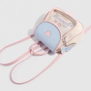 Tùy Chỉnh Hàn Quốc Phong Cách Thời Trang Đáng Yêu Mini Ba Lô Cô Gái Giả Da Rõ Ràng Cửa Sổ Trong Suốt PVC Pins Hiển Thị ITA Túi - Product Image 3