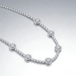 Collier de fiançailles classique en or massif 10K/14K/18K avec diamant de laboratoire CVD IGI/HPHT personnalisé pour hommes et femmes, luxe, style pull - Product Image 2