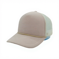 Gorra Trucker de Malla Espumada de 5 Paneles con Logotipo Bordado Personalizado de Fábrica, Impresión por Transferencia de Calor de Alta Calidad, con Cuerda Richardson