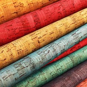 Clásico 0,4-1,6mm PU tejido de cuero sintético en relieve <span class=keywords><strong>Natural</strong></span> vegano corcho cuero carbonizado tela para bolsa muestra gratis - Product Image 6