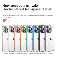 Étui de téléphone portable Weview de luxe, en PC transparent électro-plaqué, résistant aux chocs, anti-poussière, avec protection d'objectif d'appareil photo