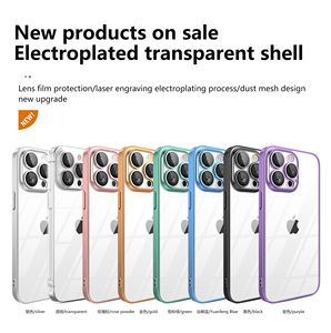 Étui de téléphone portable Weview de luxe, en PC transparent électro-plaqué, résistant aux chocs, anti-poussière, avec protection d'objectif d'appareil photo - Product Image 4
