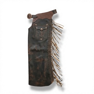 Western <b>Chaps</b> Mid Waist Full Length Woven Fabric Solid Pattern for Men's Horse <b>Riding</b> and Rodeo by Nabtay Sports - Product Image 1