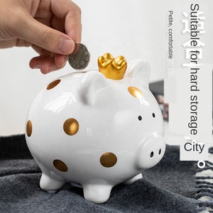 Enfant à Chérir Cochon En Céramique Tirelire Tirelire Tirelire Princesse Et Le <span class=keywords><strong>Prince</strong></span> Avec <span class=keywords><strong>Couronne</strong></span> Cadeaux de Saint Valentin - Product Image 4