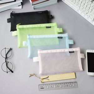 Pochette en filet de nylon pour crayons, sac de rangement et d'organisation scolaire, étui de bureau pour documents, organiseur de fournitures d'examen - Product Image 3
