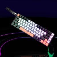 68-Key Low-Profile Mechanical Gaming Keyboard with RGB Flow Lighting, USB-C Port, Detachable Ribbon, Blue Switch, US Layout