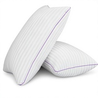 Oreillers pour lit king size, oreiller de sommeil, rembourrage en polyester, respirant, moelleux, doux, soutien moyen pour dormeurs sur le côté, le dos et le ventre