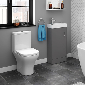Meuble-lavabo de <span class=keywords><strong>salle</strong></span> de <span class=keywords><strong>bain</strong></span> moderne en <span class=keywords><strong>bois</strong></span>, une porte, finition imperméable, blanc, avec lavabo - Product Image 6