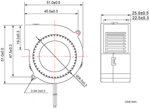 5025พัดลมเป่า DC 5V 12V 24V เครื่องเป่าไอเสียอุตสาหกรรมสำหรับโถสุขภัณฑ์เครื่องเป่าเครื่องใช้ภายในบ้านปรับได้ตามต้องการ - Product Image 5