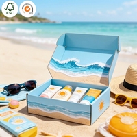 Caja de Cartón Plegable para Envíos, Impresión a Todo Color Personalizada, Empaque Ecológico Corrugado para Protector Solar, Cuidado de la Piel y Cosméticos