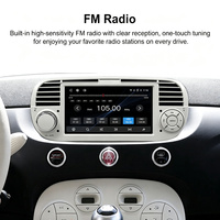 Autoradio Android 7 pouces pour Fiat C500 2007-2015, montage sur tableau de bord, Android Auto sans fil, CarPlay intégré, WiFi, MP3, USB, 1024x600, 1 an de garantie