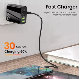 <span class=keywords><strong>Cargador</strong></span> USB <span class=keywords><strong>C</strong></span> de carga rápida 65W <span class=keywords><strong>tipo</strong></span> <span class=keywords><strong>C</strong></span> PD QC3.0 adaptador de teléfono móvil para iPhone Xiaomi <span class=keywords><strong>Huawei</strong></span> para Samsung Pad Realme oneplus - Product Image 2