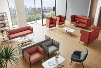Causeuse en cuir design design Modern Frank Lobby d'hôtel espace public Meubles de salon Ensemble de canapés modulaires