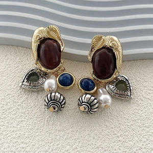 Pendientes de Resina con Baño de Oro, Estilo Étnico Bohemio, Diseño Nuevo, para Mujer, Venta al Por Mayor, Pendientes Vintage con Forma de Animal - Product Image 3