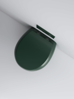 Toilette suspendue au mur de couleur vert foncé au design moderne de luxe de forme ronde toilette murale colorée sans rebord