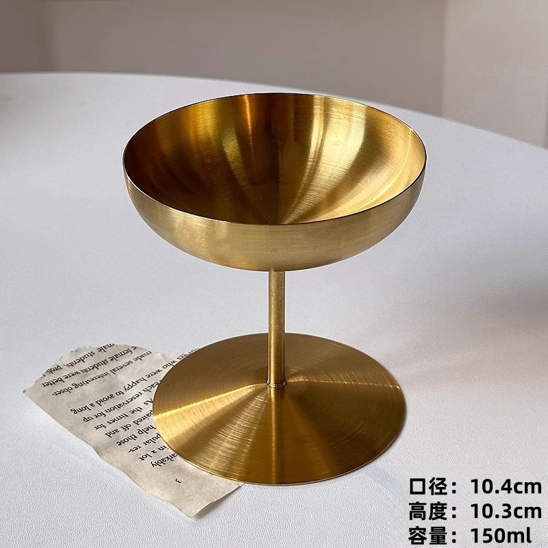 Vaso para helado totalmente de acero [150ml] Dorado