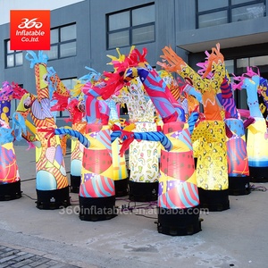 Ballerino gonfiabile pubblicitario dell'aria con il ballerino variopinto gonfiabile alto del cielo dell'aria del ventilatore 2m della luce principale <span class=keywords><strong>da</strong></span> vendere - Product Image 2