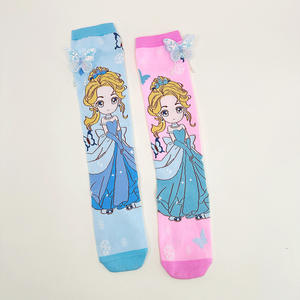 토끼 귀와 유니코가있는 뜨거운 판매 Bubu 만화 양말, 기발한 어린이용 무릎 높이 양말 - Product Image 4