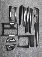 Kit de garnitures intérieures en fibre de carbone véritable pour Mercedes Benz Classe C W204 2008 à 2014, autocollants pour console, tableau de bord et portières