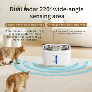 <span class=keywords><strong>Fontaine</strong></span> à <span class=keywords><strong>eau</strong></span> automatique sans fil pour animaux de compagnie 2,5 L Double radar Détection intelligente <span class=keywords><strong>Fontaine</strong></span> à <span class=keywords><strong>eau</strong></span> pour <span class=keywords><strong>chat</strong></span> et chien Pompe à <span class=keywords><strong>eau</strong></span> <span class=keywords><strong>silencieuse</strong></span> - Product Image 2