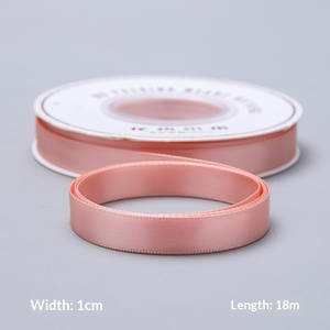 Cinta de satén de poliéster de doble cara de 1 cm, 80 yardas, color sólido, material de embalaje para ramos florales, rollo al por mayor - Product Image 3
