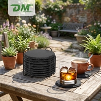 Sous-verres modernes en ardoise noire 5 mm, tapis écologiques en pierre pour whisky, personnalisables par gravure laser, pour table de cocktail minimaliste