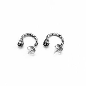 yunnique Crown Huggie Earrings Tibetan <b>Silver</b> Titanium Steel <b>Studs</b> For Boys And Girls Fashion Jewelry - Product Image 1