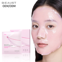Masque Tissu PDRN ADN de Saumon Collagène Rose 28g 1 Unité Soin Coréen Hydratant Raffermissant Nuit pour Peaux Grasses Mixtes