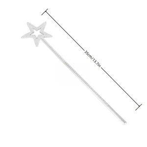 Baguette Etoile en Argent de 13 Pouces, Bâton d'<span class=keywords><strong>Elfe</strong></span>, <span class=keywords><strong>Ange</strong></span> Fée Princesse, Bâton Magique, Décorations de Fête d'Anniversaire d'Halloween - Product Image 6