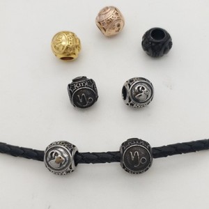 yunnique Titanium Steel Constellation <b>Spacer</b> Beads Round For Bracelet Making Stainless Steel Plated Loose Beads Jewelry Findings - Product Image 2