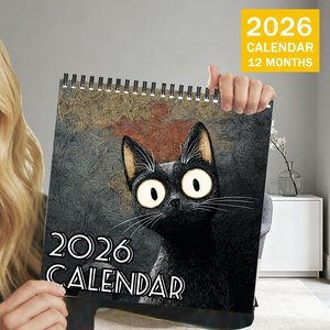 <span class=keywords><strong>Calendrier</strong></span> mural spirale 2026 personnalisé pour chat, calendriers suspendus en papier offset épaissi, cadre photo écologique et horloge amusante quotidienne - Product Image 6