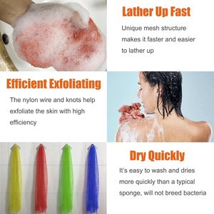 Esponjas exfoliantes africanas, toalla de malla para baño, paño de baño de doble cara para lavar el cuerpo, para una piel suave, exfoliante para la espalda y la ducha - Product Image 3