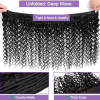 Наборы натуральных волос Deep Wave 15A: бразильские необработанные кудрявые пряди, 100% человеческие волосы для наращивания, мягкие и шелковистые