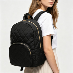 Sac à dos matelassé léger effet diamant avec bretelles rembourrées pour femmes, étudiantes, retour à l'école, voyage, sac de jour avec plusieurs poches - Product Image 3