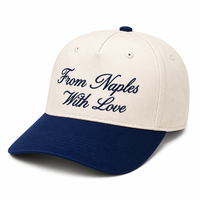 Topi Baseball Bordir Custom 5 Panel Model Dad Hat Logo Personalisasi Topi Dua Warna Pinggiran Melengkung untuk Pria Wanita Olahraga Luar Ruangan
