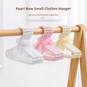 Pearl 20 25 30Cm Dog Clothes Pet Cute Mini Small Kid <b>Plastic</b> Clothing Store Coat Beaded Hanger - Product Image 2