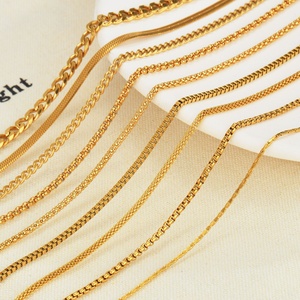 Nueva moda PVD 18K/14K chapado en oro de acero inoxidable <span class=keywords><strong>collar</strong></span> de cadena de trigo joyería Collana halskette cadena gruesa para mujeres Schmuck - Product Image 6