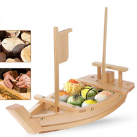 Harmony Restaurant japonais de haute qualité Restaurant descartable personnalisé 100CM Bateau à sushi en bois naturel