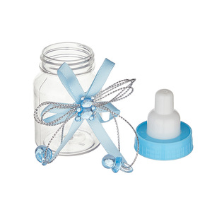 Bouteilles de lait pour baby shower, bouteilles en plastique en forme d'ours avec ruban et mini-sucette, cadeaux pour baby shower, décorations pour fête de révélation du sexe - Product Image 2