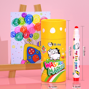 Marqueurs d'art corporel lavables à pointe ronde DC015-O, 12 couleurs, non rétractables, pour tout-petits et enfants, <span class=keywords><strong>encre</strong></span> à base d'eau, ensemble <span class=keywords><strong>de</strong></span> stylos à <span class=keywords><strong>dessin</strong></span> - Product Image 2