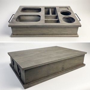 Rustikaler All-in-One-<span class=keywords><strong>Couch</strong></span>-Snack-Caddy aus Holz mit Fernbedienung und <span class=keywords><strong>Bierhalter</strong></span> - Product Image 4