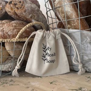 Manufacturer Organic Cotton <b>Drawstring</b> Bags Custom Printed Logo Bag Minimalist Style Eco Muslin Cotton Jewelry Packaging <b>Pouch</b> - Product Image 4