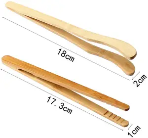 Bambus vente en gros Offre Spéciale couleur grille-pain ciseaux accessoires maison cuisine Gadget bambou alimentaire pince avec emballage ustensiles accepter
